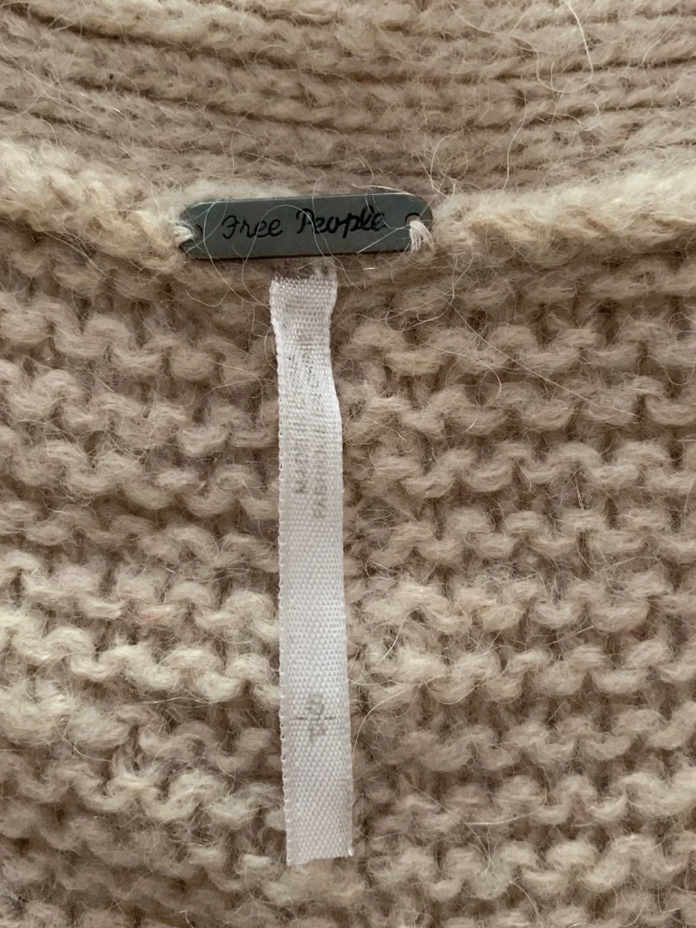 Free People Oatmeal Marled V-Neck Knit Sweater Small